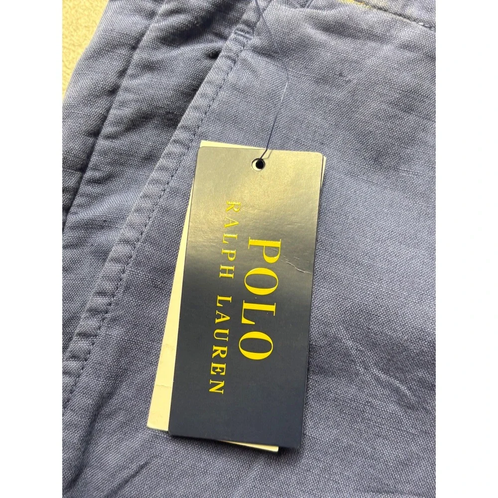 NEW Polo Ralph Lauren Straight Fit Linen Blend Pants Blue Heaven 40x30